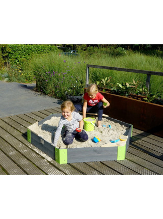 Деревянная песочница EXIT Aksent 160×140 см (шестиугольная)